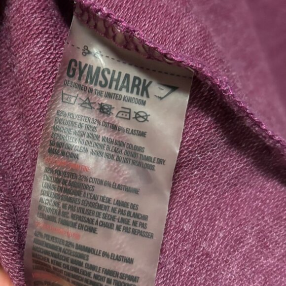 Gymshark Cross Back Hooded Cropped Sweatshirt Size XS Deep Plum - Picture 6 of 7